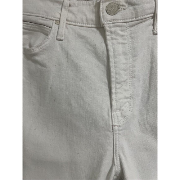 Mother Mid Rise Dazzler Ankle Fray In White Puff’s Size 29 - Picture 4 of 11
